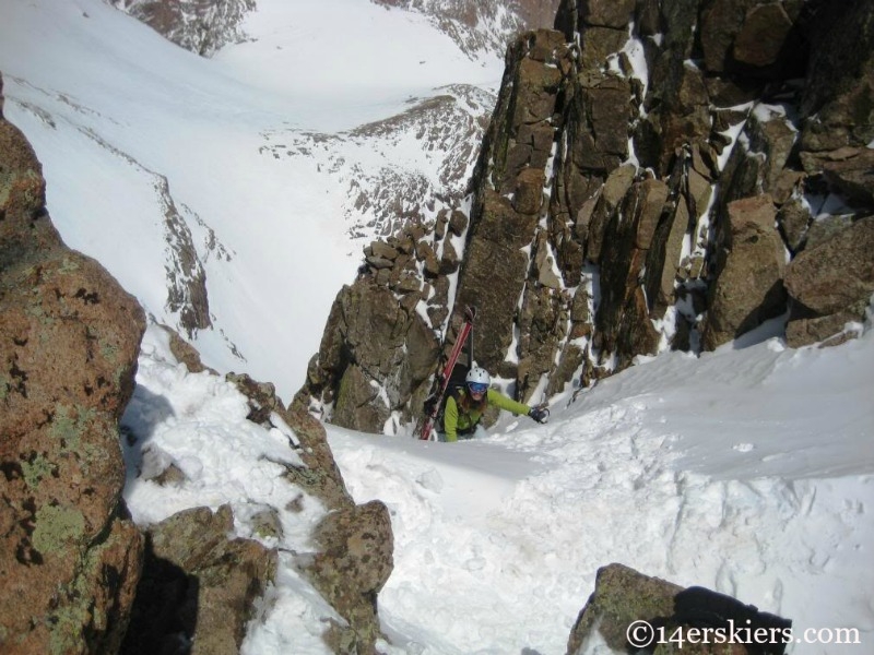 Brittany Walker Konsella climbing Mount Eolus.