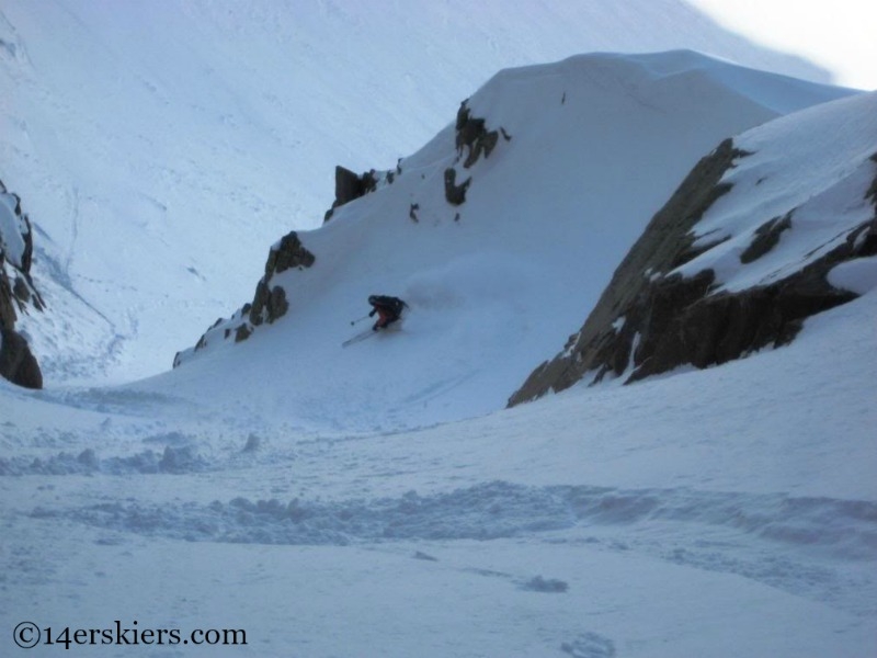 Frank Konsella backcountry skiing on Mout Eolus.