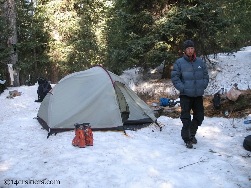 Camping in Chicago Basin to ski Mount Eolus