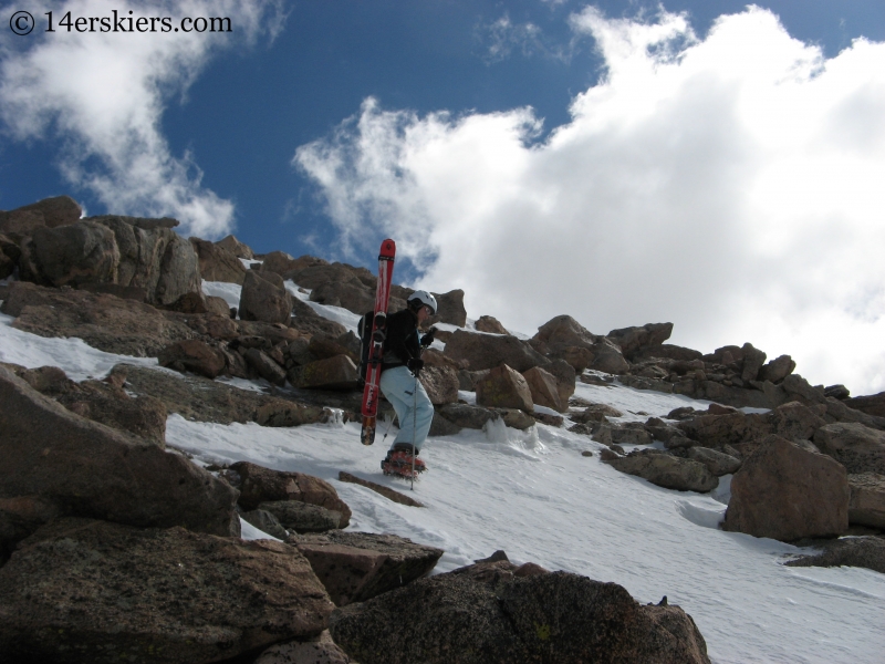 Brittany Walker Konsella climbing Mount Evans.