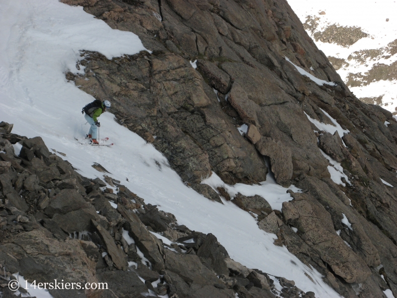 Brittany Walker Konsella backcountry skiing on Mount Evans.