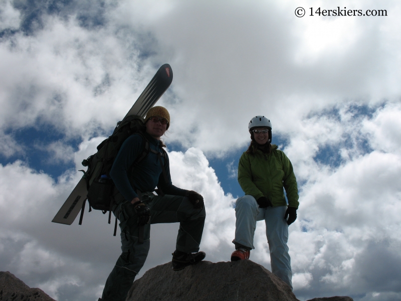 Dustin Sysko and Brittany Walker Konsella on the summit of Mount Evans.