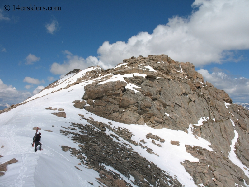 Backcountry skiing on Mount Evans