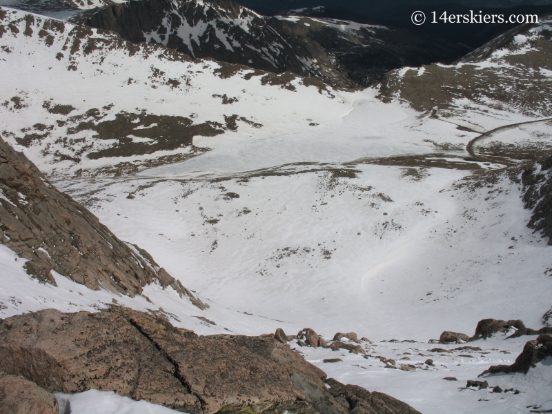 Mount Evans ski line, and Summit Lake below.