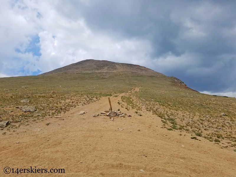 Mountain biking Fairview Peak near Fossil Ridge in Colorado. 