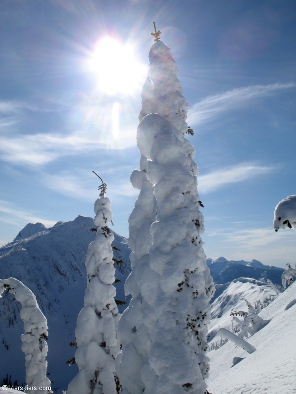 Backcountry skiing at Fernie, British Columbia. 
