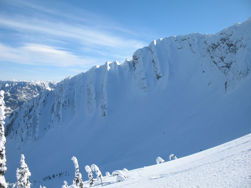 Backcountry skiing at Fernie, British Columbia. 