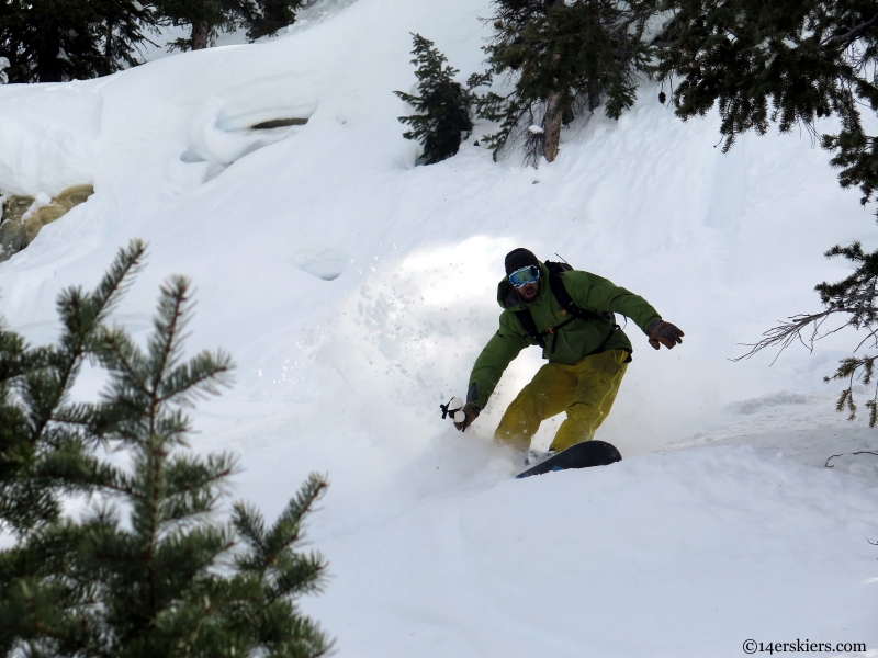 snowboarding Steamboat backcountry