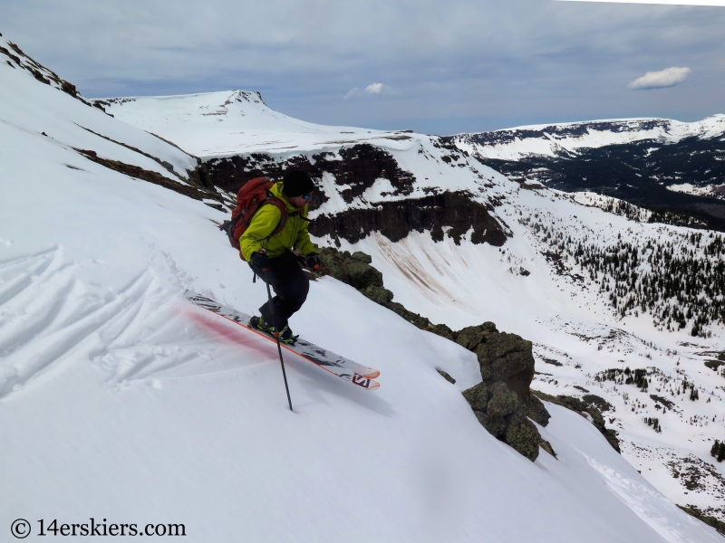 Larry Fontaine backcountry skiing Flat Top Mountain in Colorado.