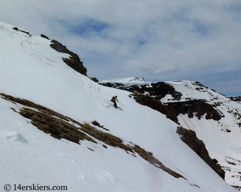 Larry Fontaine backcountry skiing Flat Top Mountain in Colorado.