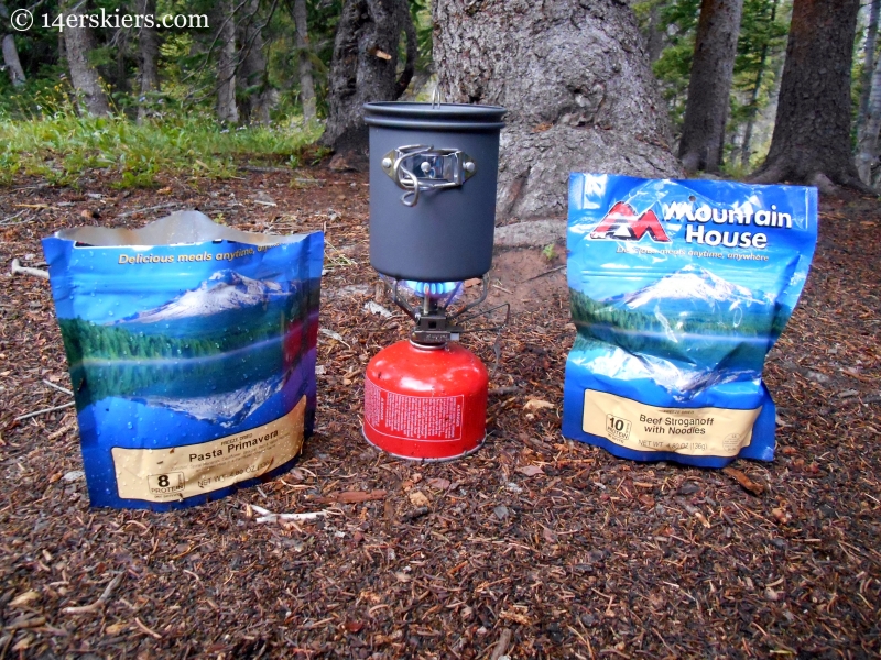 Mountain House meals while backpacking in the Fossil Ridge Wilderness