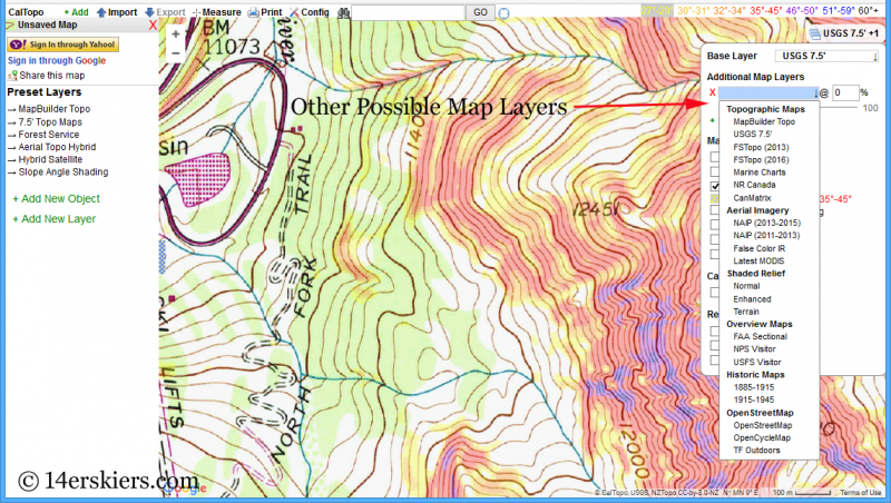 Using CalTopo with Gaia GPS App for backcountry skiing  