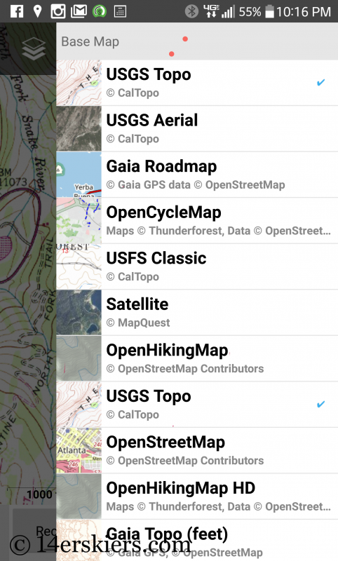 Using Gaia GPS App for backcountry skiing
