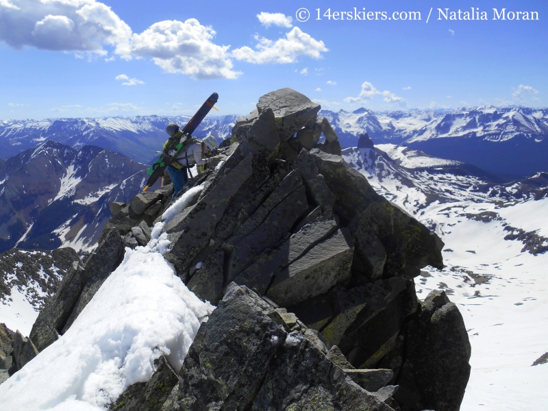 Climbing the ridge on Gladstone to go backcountry skiing.