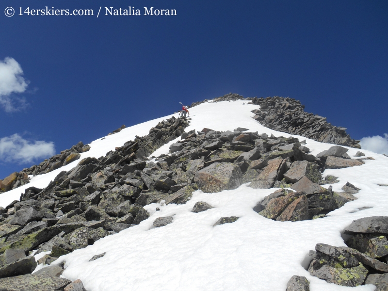 Approaching the summit on Gladstone Peak. 