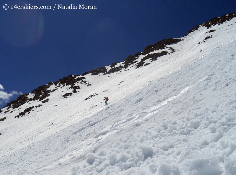 Brittany Walker Konsella backcountry skiing on Gladstone Peak.