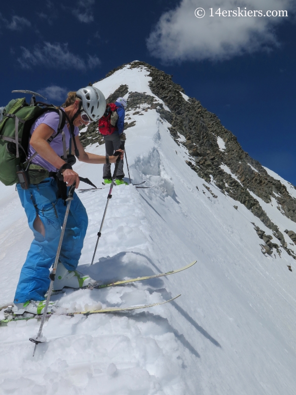 Getting ready to ski the north face of Gladstone Peak. 