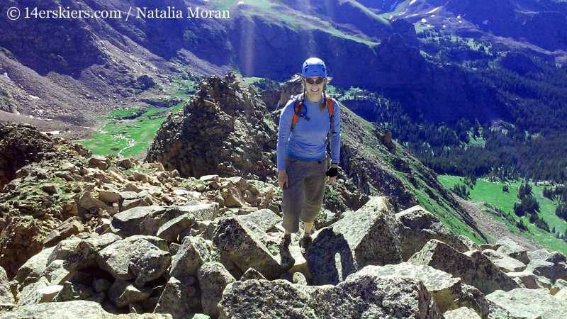 Brittany Konsella climbing Snow Peak in the Gore Range. 