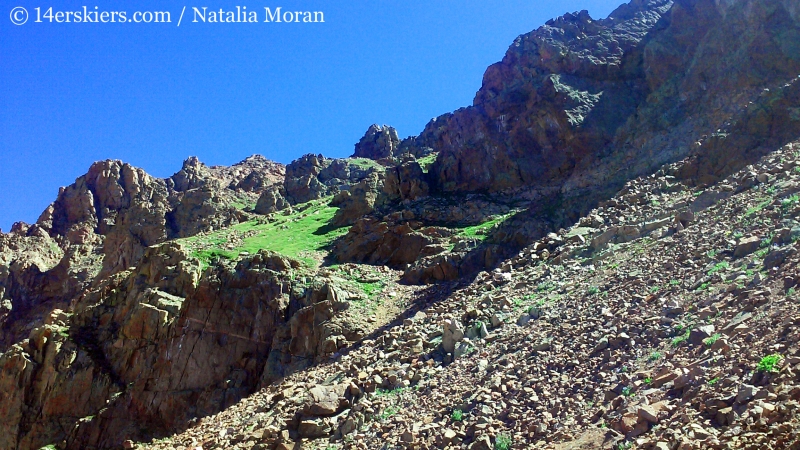 Ascent route on Mount Valhalla. 