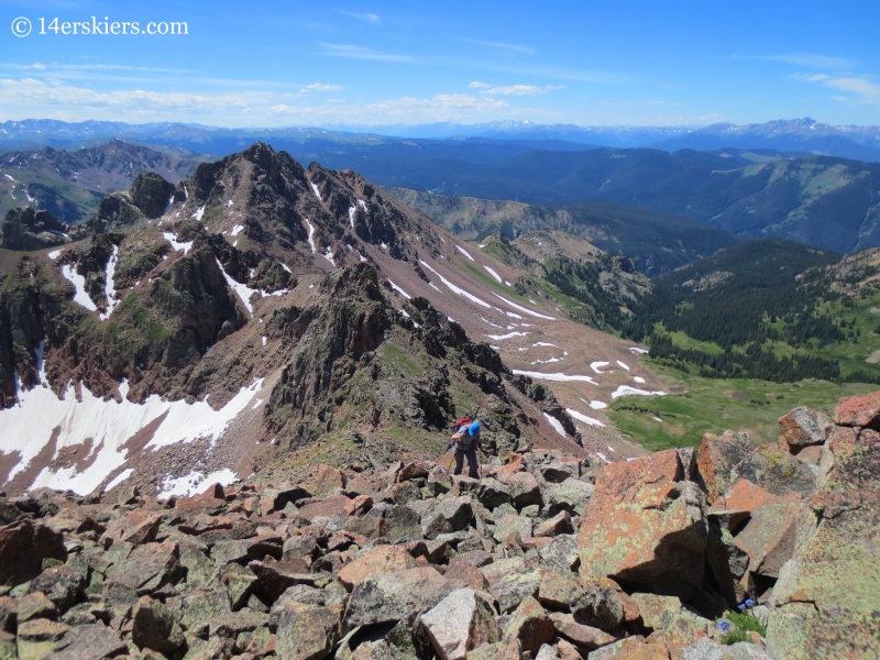 Climbing Mount Valhalla in the Gore Range.