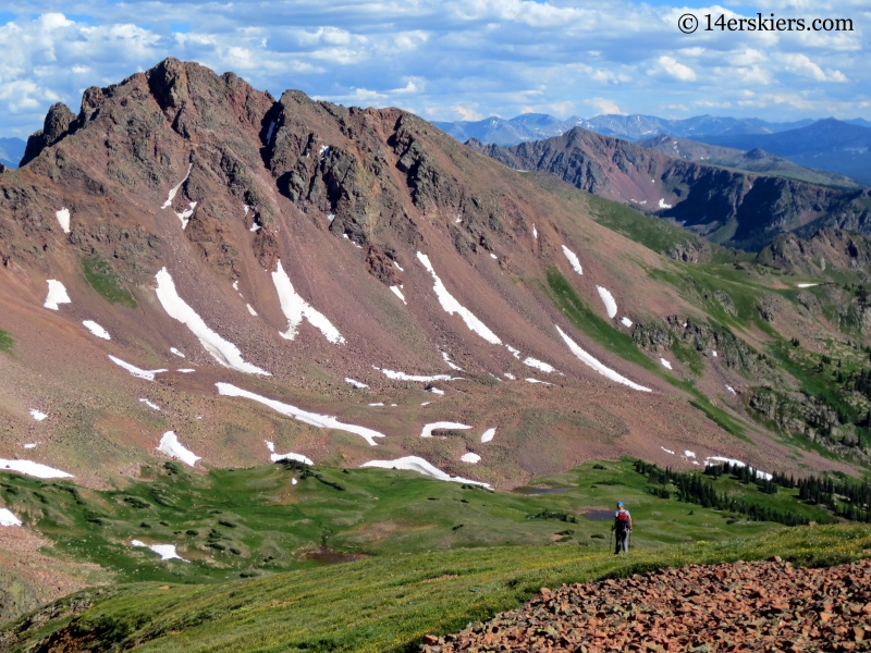 Descending Grand Traverse Peak. 