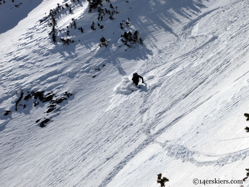 skiing the east face of gothic