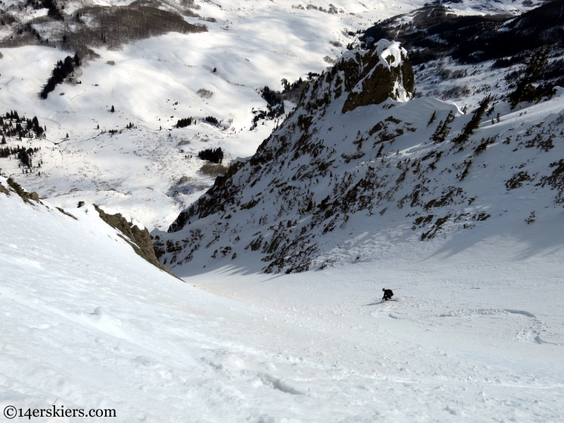 skiing towards gothic townsite