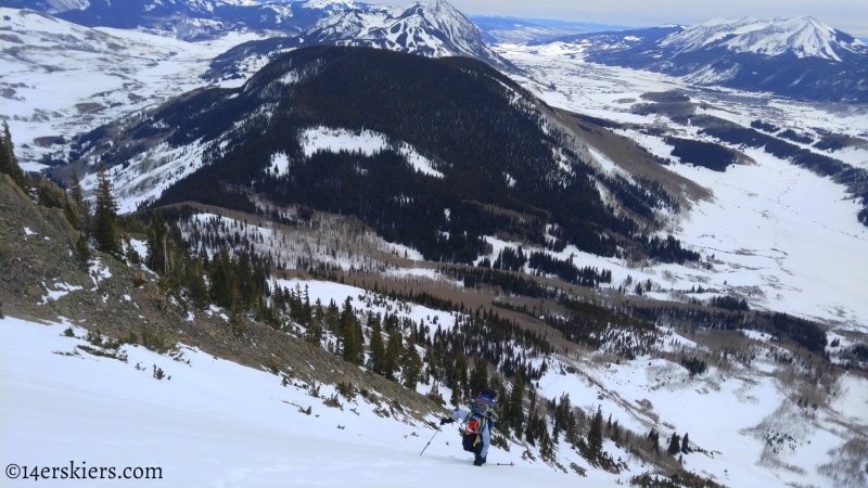 backcountry skiing on Gothic Mountain