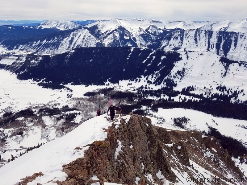 backcountry skiing on Gothic Mountain