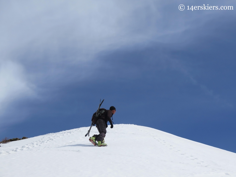 Jarrett climbing Gothic's ridge