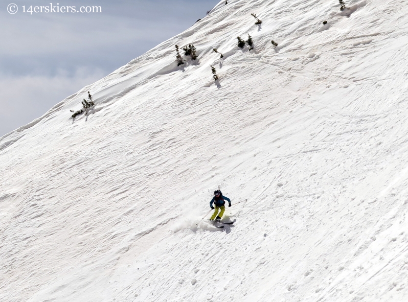 Jenny Veilleux skiing Gothic East Face