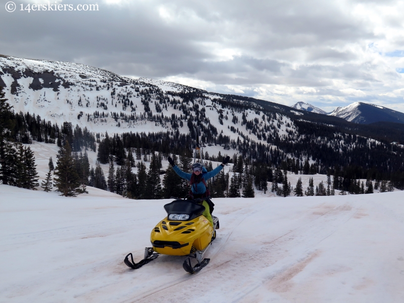 Jenny with her snowmobile