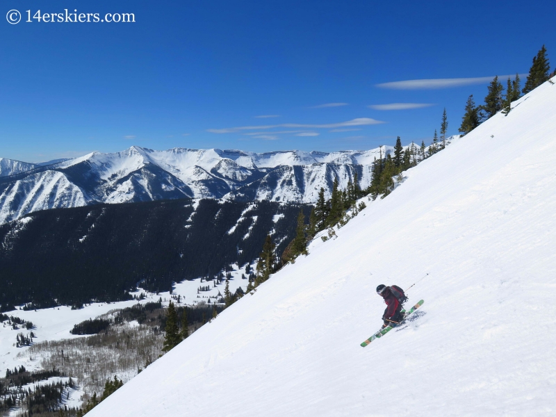 Mark Robbins backcountry skiing on Gothic Spoon. 