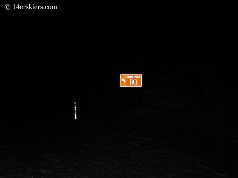 Grays Peak sign near Bakerville