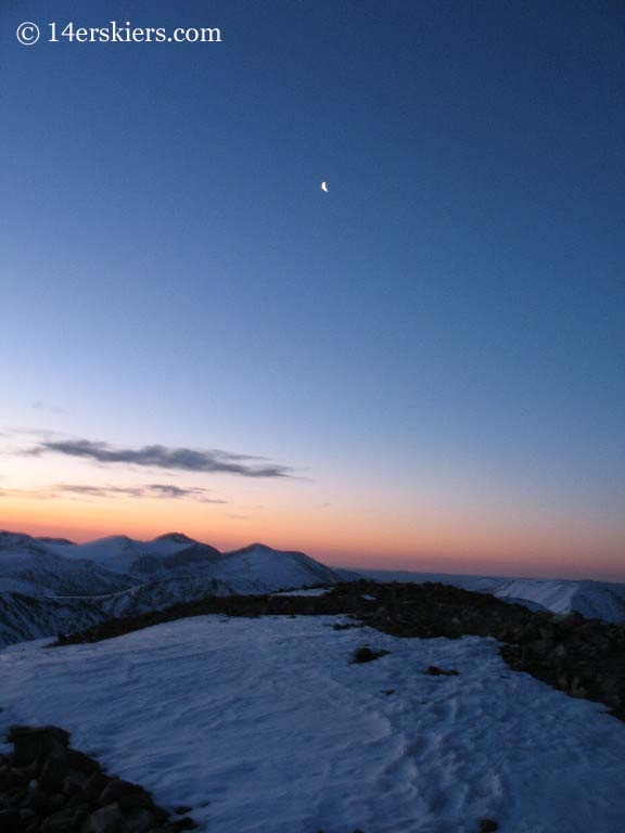 Sunrise on top of Grays Peak