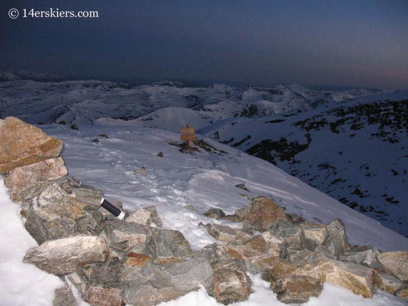 Sunrise on top of Grays Peak