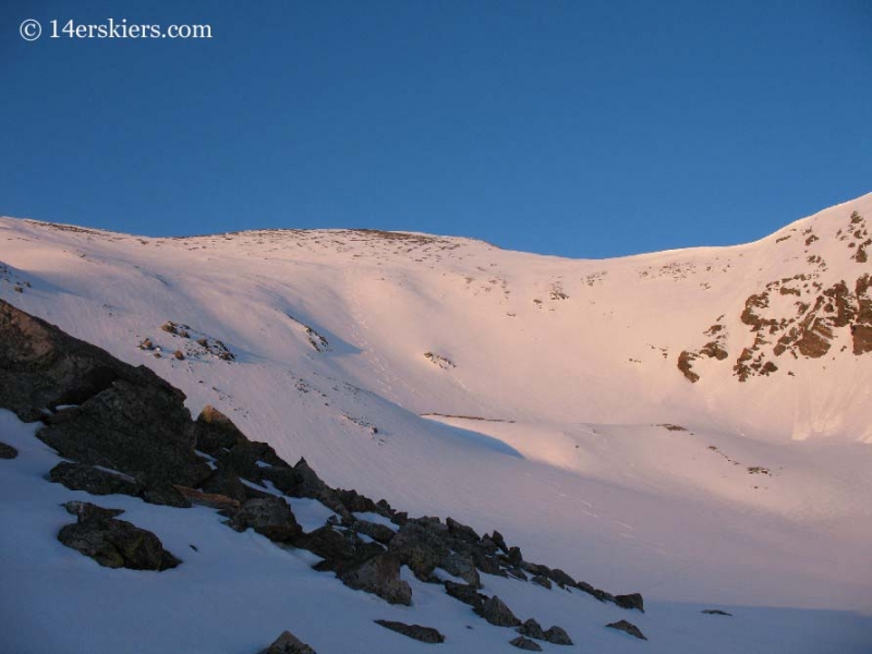 Grays Peak seen just after sunrise. 