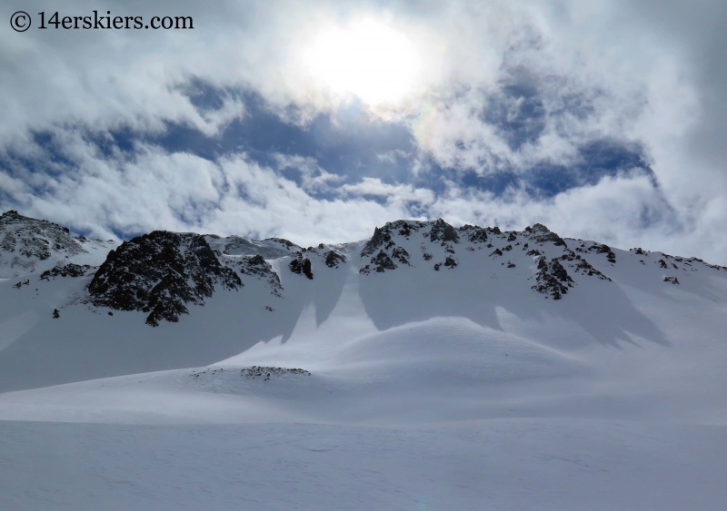 Skiing terrain near Pearl Mountain