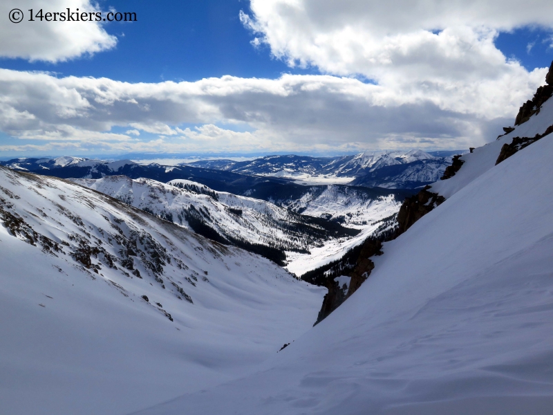 View toward Crested Butte from Fakie Saddle near Green Wilson Hut