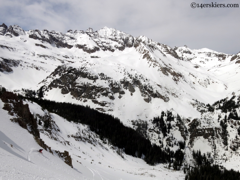 skiing in front of east face of castle