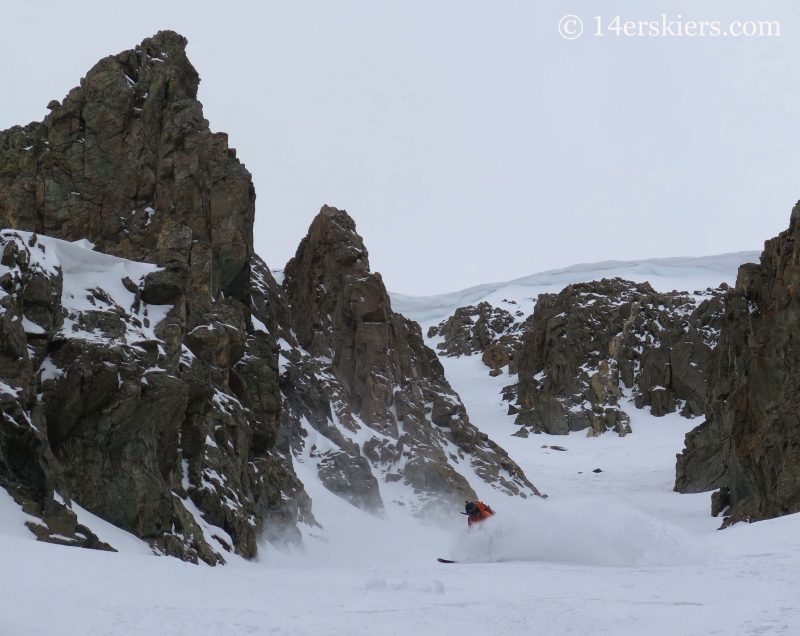 Gary Fondl backcountry skiing Grizzly Couloir.