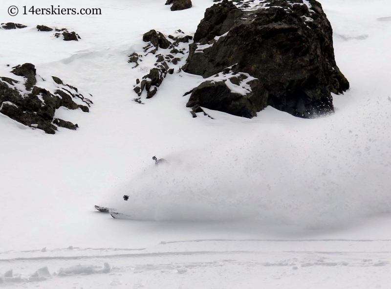 Gary Fondl backcountry skiing Grizzly Couloir.