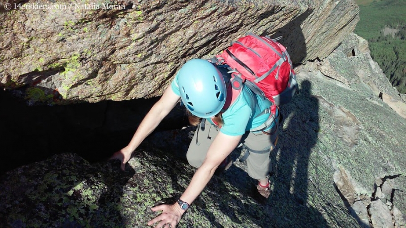 Brittany Konsella climbing Guides Ridge on Mount Crested Butte