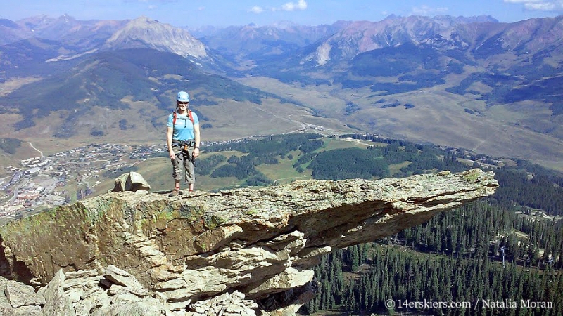 Brittany Konsella climbing Guides Ridge on Mount Crested Butte