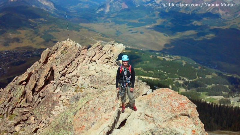 Brittany Konsella heading toward summit of Mount Crested Butte.