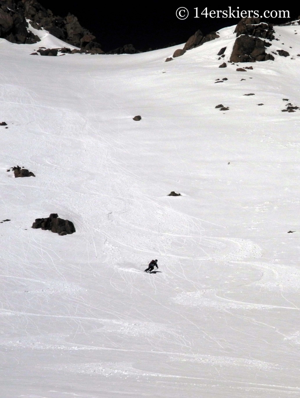 Brittany Konsella backcountry skiing on Hagar Mountain. 