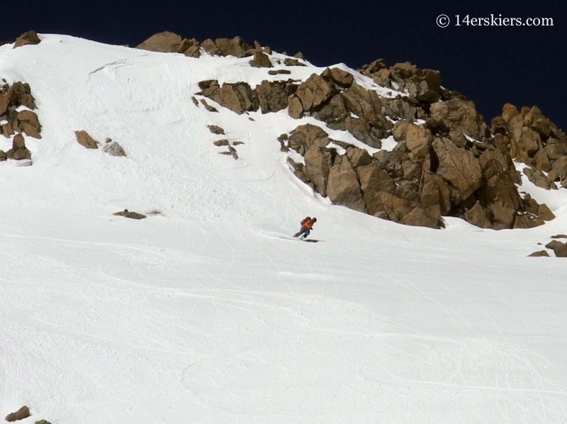 Gary Fondl backcountry skiing on Hagar Mountain. 