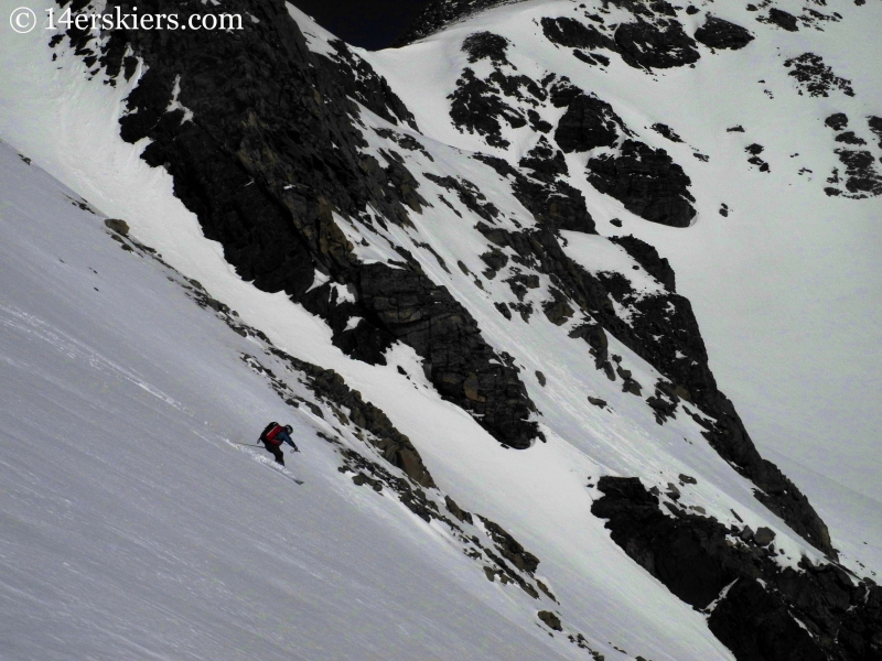 Brittany Konsella backcountry skiing on Hagar Mountain. 