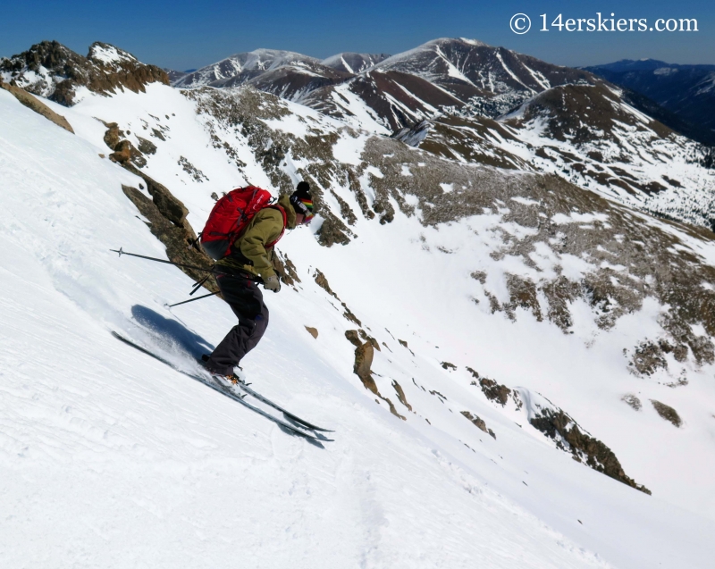 Alex backcountry skiing on Hagar Mountain. 