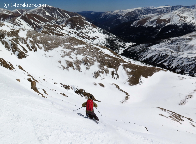 Alex backcountry skiing on Hagar Mountain. 